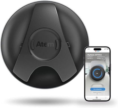IQAir Atem Car Portable HEPA Air Purifier, Filters for Pollution, Odors, Gases, Car Fumes, and Asthma Triggers, Bacteria, Viruses, Great for Travel or Daily Commute, Swiss Design, Made in Germany