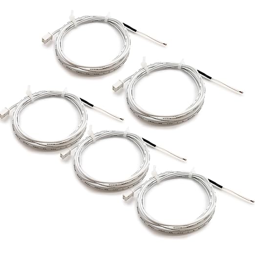5Pcs Ender 3 Pro Thermistor Upgrade, Ender 5 Thermistor, 3D Printer ohm NTC 3950 Thermistor 100K Glass Bead Thermistor Use for Creality Ender 3/Ender 3 V2/Ender 3 Neo,Ender 5 Pro/Plus, Voxelab Aquila,
