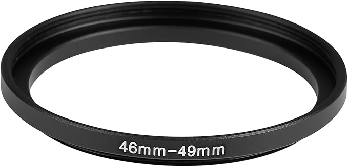 46-49mm Metal Step-Up Ring Adapter Compatible with Mirrorless Cameras DSLR Lens, UV CPL ND Filter Thread Converter, Black