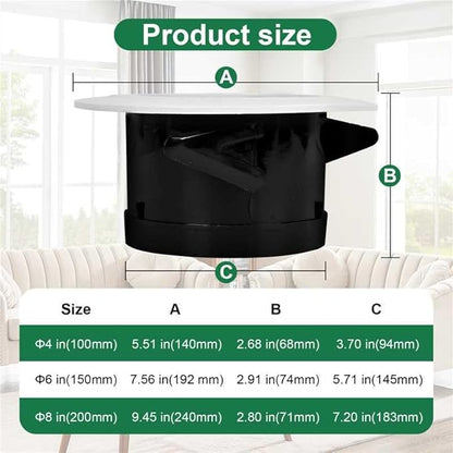 Soffit Vents 4 Inch, Round Exhaust Air Vent Cover with Built-in Fly Screen for Bathroom Kithchen Office Home, White 2P 100mm