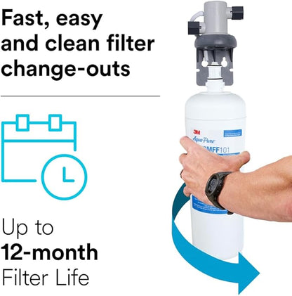 Aqua-Pure FF101 Replacement Water Filter Cartridge for Aqua-Pure System 3M FF100, Reduces Lead, Microplastics, Chlorine Taste and Odor, Cysts, Select VOCs