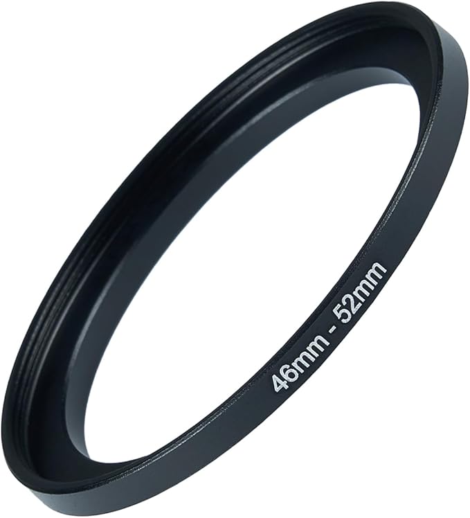46mm to 52mm Step-up Adapter Rings Filter Adapter Black Metal Step Down Filter Ring Adapter Compatible with All Brand UV CPL ND Camera Lens Filter Stepping Rings (46mm-52mm)