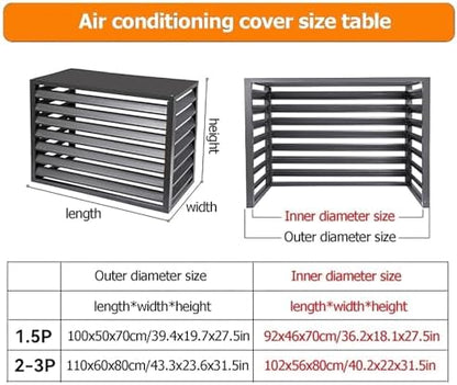 Outdoor Air Conditioner Cover Aluminum Decorative Fence Privacy Screen Protective Grilles for Heat Pumps Trash Can Enclosure Flower Stand Perfect for Concealing (White 100x50x70cm)