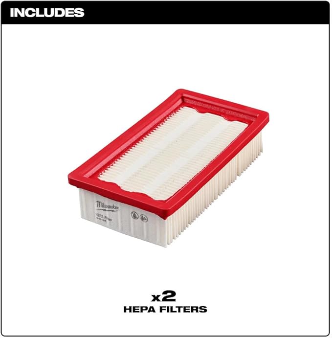 Replacement Hepa Filter for Milwaukee 49-90-1968, 2-Pack Hepa Filter for 0888 Series Dust Extractor