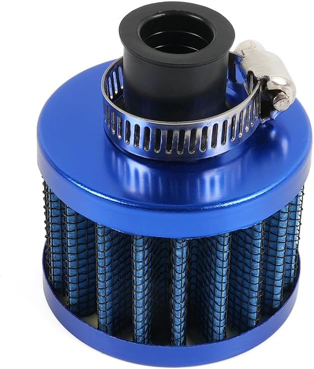 MUGE RACING 2Pcs Air Filter Cold Air Intake Filter Breather 12mm Valve Cover Breather Filter For Car and Motorcycle(Blue)