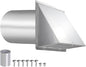 6 Inch Hooded Wall Vent with Screen and Damper,6 Inch Exhaust Vent Cover Cap for Outdoor Kitchen Range Hood Dryer Ventilation,Outside Wall Mount Extractor for House Air Exhaust, Stainless Steel
