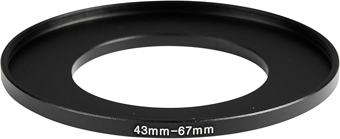 43-67mm Metal Step-Up Ring Adapter Compatible with Mirrorless Cameras DSLR Lens, UV CPL ND Filter Thread Converter, Black