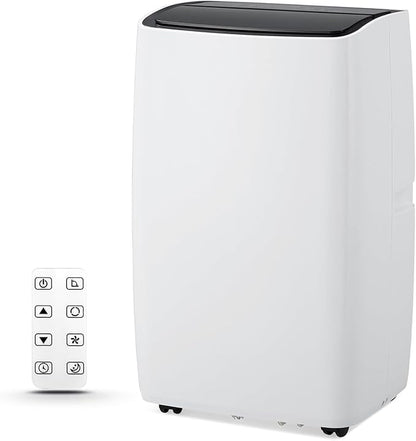 Portable Air Conditioners, 12000 BTU Powerful AC Unit Cools 550 Sq.Ft Spaces, 4-In-1 Air Conditioner Dehumidifier/Fan/Sleep Mode, Remote Control, 24H Time, Window Kit for Rooms/Officess, Black Top