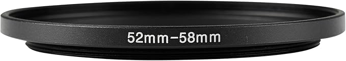 52-58mm Metal Step-Up/Down Ring Adapter Compatible with Mirrorless Cameras DSLR Lens, UV CPL ND Filter Thread Converter, Black