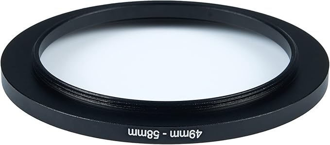 49mm to 58mm Step-Up Ring Filter Adapter for All Brands UV ND CPL Metal Ring Step-Up Rings Adapter Filter (49mm-58mm)
