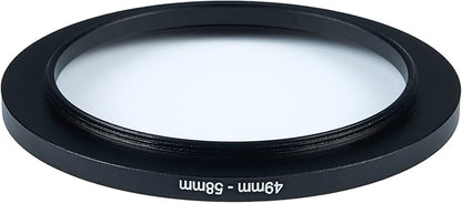 49mm to 58mm Step-Up Ring Filter Adapter for All Brands UV ND CPL Metal Ring Step-Up Rings Adapter Filter (49mm-58mm)