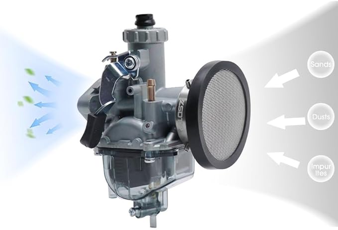 Carburetor Carb 40mm Velocity Stack Air Filter Cleaner Modified Trumpet with Sponge Filter Steel Mesh for VM22 PZ22 CT200U Shortest Fast Intake Suggest for Small Displacement (Silver,40mm)