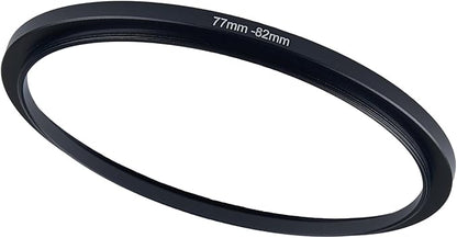 77mm to 82mm Step-up Adapter Rings Filter Adapter Black Metal Step Down Filter Ring Adapter Compatible with All Brand UV CPL ND Camera Lens Filter Stepping Rings (77mm-82mm)