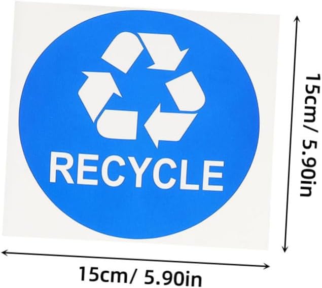 TEHAUX 8pcs Garbage Bin Sticker Waste Sorting Recycling Labels PVC Trash Can Classification Stickers for Home