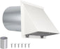 7 Inch Hooded Wall Vent with Mesh and Damper,7'' Exhaust Vent Cover Cap Outside,Wall Vent Hood Duct Cap Exterior for Kitchen Range Hood/Dryer/Laundry/Bathroom Exhaust Fan Vent,Galvanized Steel,White