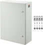 VEVOR Steel Electrical Box, 28 x 20 x 10 in, Cold Rolled Steel Electrical Enclosure Box, Wall-Mounted Outdoor Electrical Electronic Equipment Enclosure with Mounting Plate Hinges Lock, IP66 Waterproof