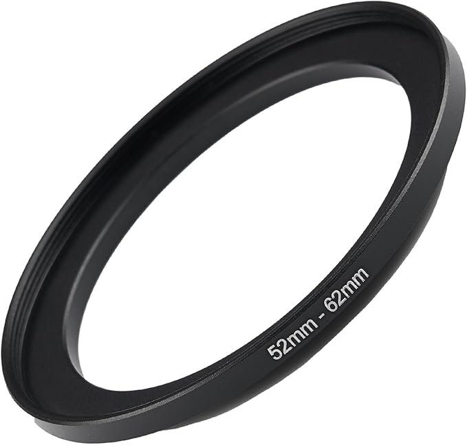 52mm to 62mm Step Up Ring Filter Adapter Black Metal Step up Adapter Rings Compatible with All Brand UV CPL ND Camera Lens Filter Step Down Ring (52mm-62mm)