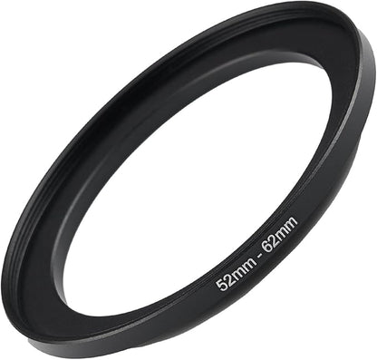 52mm to 62mm Step Up Ring Filter Adapter Black Metal Step up Adapter Rings Compatible with All Brand UV CPL ND Camera Lens Filter Step Down Ring (52mm-62mm)