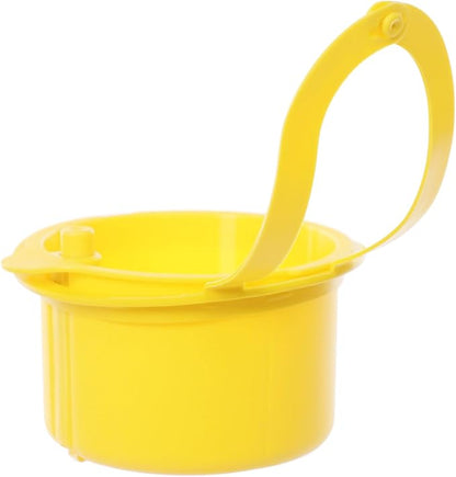 JOMCYDM Kitchen Sink Basket, Faucet Hanging Draining Basket, Kitchen Waste Catcher Hands-Free Press to Empty, Prevents Clogs & Messy Scraping (Yellow)
