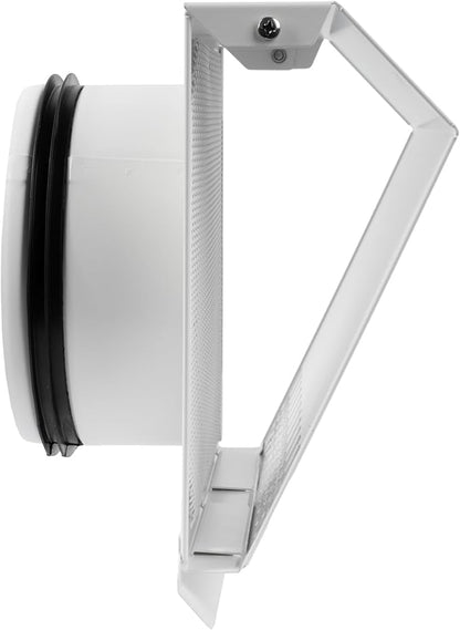 Vent Systems 6" Inch Air Supply Vent Cover with Rubber Gasket - White Galvanized Steel - Robust Weatherproof Outdoor Air Intake Box - Duct or Surface Mounting - Rain and Snow Protection