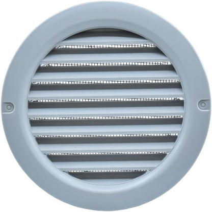 VENTS-US - 4" Round Plastic Light Gray Vent Cover with Built-in Insect Screen and Flange for Air Supply or Exhaust Air Applications - Compatible with a 4 Inch Duct Diameter (6-Pack)