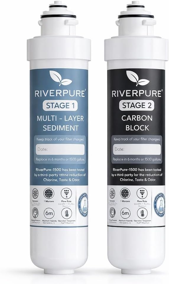 Two-Stage Replacement Filter Compatible with Avalon Coolers – 1500 Gallon Capacity, Reduces Lead, Chlorine Taste & Odor, Third-Party Tested.