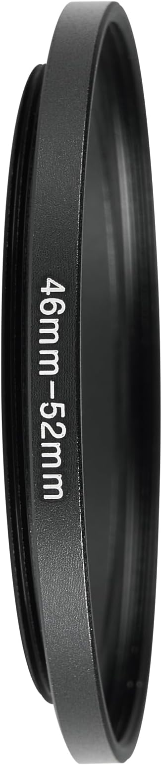 46-52mm Metal Step-Up Ring Adapter Compatible with Mirrorless Cameras DSLR Lens, UV CPL ND Filter Thread Converter, Black