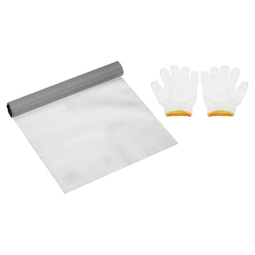 PATIKIL 40" L x 10" W Woven Wire Mesh, 400 Mesh 304 Stainless Steel Air Vent Filter Screen with Gloves for Window Security Vent Cover Filtration Animals Fence