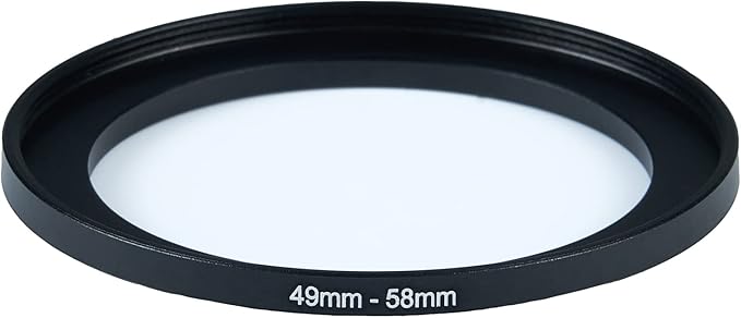 49mm to 58mm Step-Up Ring Filter Adapter for All Brands UV ND CPL Metal Ring Step-Up Rings Adapter Filter (49mm-58mm)