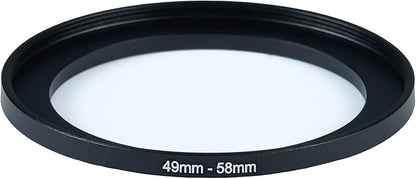 49mm to 58mm Step-Up Ring Filter Adapter for All Brands UV ND CPL Metal Ring Step-Up Rings Adapter Filter (49mm-58mm)