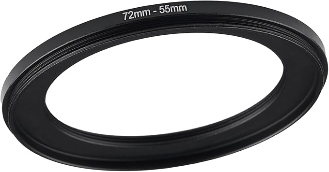 72mm to 55mm Step Up Ring Filter Adapter Black Metal Step up Adapter Rings Compatible with All Brand UV CPL ND Camera Lens Filter Step Down Ring (72mm-55mm)