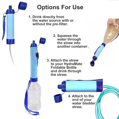 Galaxy Personal Portable Water Filter Straw Filtration Purifier for Hiking, Camping, Hunting, Travel, Outdoor Emergency Survival Detachable Drinking Eight Packs