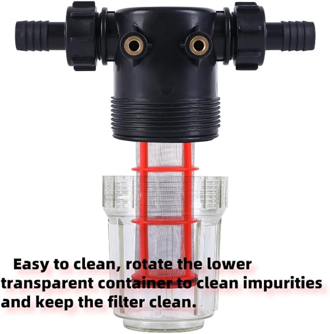3/4''1/2''hose barb filter, sedimentation filter accessories for inlet water of pressure washer (304 stainless steel, with 40 mesh and 100 mesh filter screens)