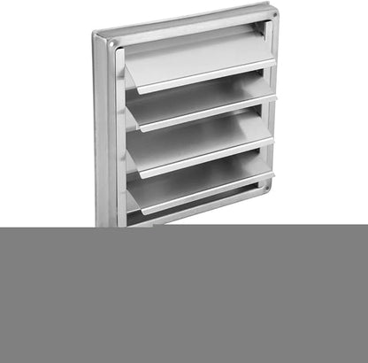 Extractor Fan Outlet, 100mm Stainless Steel Wall Air Vent Outdoor Filter Square Tumble Dryer Extractor Fan Outlet for Kitchen Fans and Vents Dryer Vent Cover Outdoor