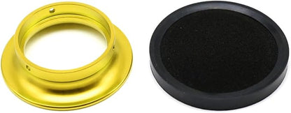 Carburetor Carb Velocity Stack Air Filter Cleaner Modified Trumpet Aluminum Alloy with Sponge Filter Steel Mesh for PWK21-30mm Short Fast Intake Suggest for Small Displacement (Gold,50mm)