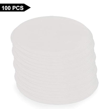 StonyLab Quantitative Filter Paper Circles, 74mm Diameter Cellulose Filter Paper with 20 Micron Particle Retention Medium Filtration Speed, Pack of 100
