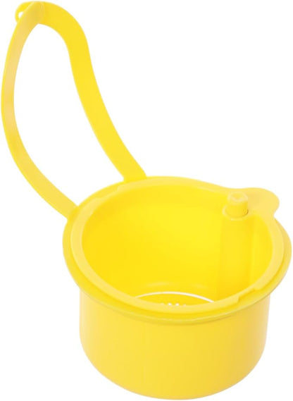 JOMCYDM Kitchen Sink Basket, Faucet Hanging Draining Basket, Kitchen Waste Catcher Hands-Free Press to Empty, Prevents Clogs & Messy Scraping (Yellow)