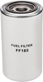 FF185 Spin-On Fuel Filter Heavy Duty Particle Protection Compatible with FLD/FLB/FLC 379/357/320 Replaces V1111845 KW185 25011694