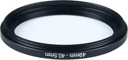 49mm to 40.5mm Step-Down Ring Filter Adapter for All Brands UV ND CPL Metal Ring Step-Down Rings Adapter Filter (49mm-40.5mm)
