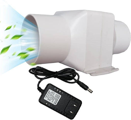 12V Inline Duct Fan Mini Attic Vent Booster 2.4“ 60Mm 58Cfm Variable Exhaust Blower for HVAC Ventilation Bathroom Kitchen Grow Tent (Color : NO Adjustable Speed, Size : 14w)