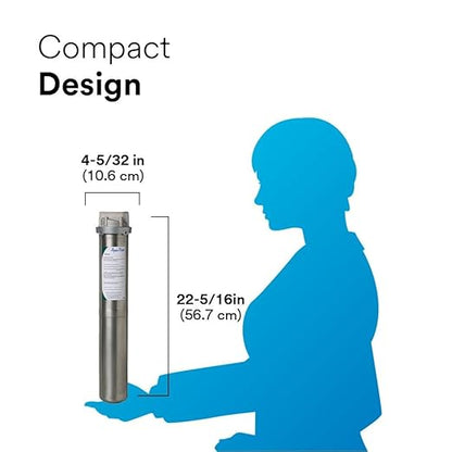 3M Aqua-Pure Stainless Steel Water Filter Housing SST2HB, Uses 2-High Standard Drop-in Water Filter Cartridges, Heavy Duty Construction, Built to Last