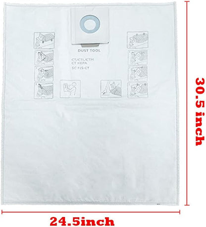 5-PSCK 496186 SELFCLEAN Filter Bag for Festool CT 36, Festool 577084 CT 36 E, Festool 576760 CT 36 AC Dust Extractor,for Festool 75038 75037 Vacuum Dust Collection Bags