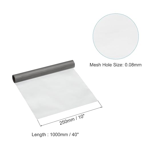 PATIKIL 40" L x 10" W Woven Wire Mesh, 200 Mesh 316L Stainless Steel Air Vent Filter Screen for Window Security Vent Cover Filtration Animals Fence