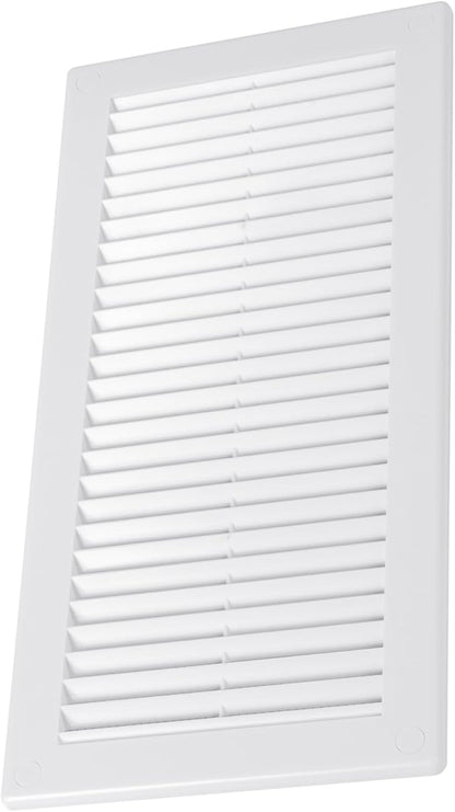 Vent Systems 4" x 11" (Opening Dimensions) White Plastic Soffit Vent Cover - Durable Flat Rectangular Air Vent Grille with Mesh Screen - Weather Ventilation Grill Wall & Ceiling Indoor & Outdoor