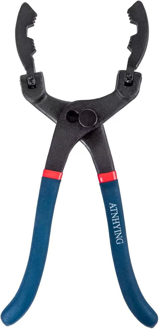 13-Inch Oil Filter Wrench with 90 Degree Swivel, Adjustable Oil Filter Pliers, Universal Removal Remover, for Engine Filters, Conduit, Fittings