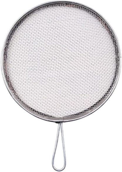 1 Piece Stainless Steel Filter Mesh Ceramic Glaze Filter Mesh Stainless Steel Sieve Strainer Pottery Filter with Handle Glaze Mud Strainer Sifter for Clay Pottery Art, Round