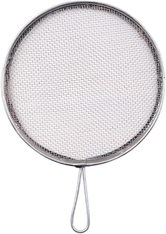 1 Piece Stainless Steel Filter Mesh Ceramic Glaze Filter Mesh Stainless Steel Sieve Strainer Pottery Filter with Handle Glaze Mud Strainer Sifter for Clay Pottery Art, Round