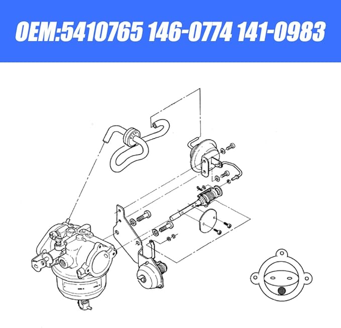 541-0765 Carburetor for Cummins Onan Marquis Gold RV QG 5500 7000 Generator, Replaces 146-0774 541-0704 A029S257, Fits HGJAB HGJAA Model, with Fuel Filter Gaskets Fuel Line Kit