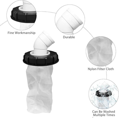 IBC Lid Filter 165 mm 45° Ton Barrel Cover with Nylon Washable IBC Tank Lid Filter for mounting on IBC Container Rainwater Tank IBC 1000 Liters DN150