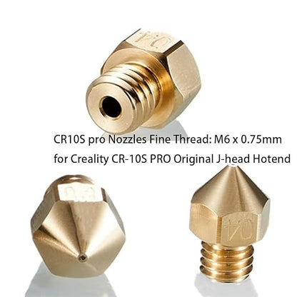 12Pcs CR-10S Pro Nozzles 0.4mm, M6 CR-10S Pro 3D Printer Nozzles,CR-10S Pro Hotend Extruder Nozzles 0.4mm Only Compatible for Creality CR10S Pro Hotend 3D Printer Nozzle.